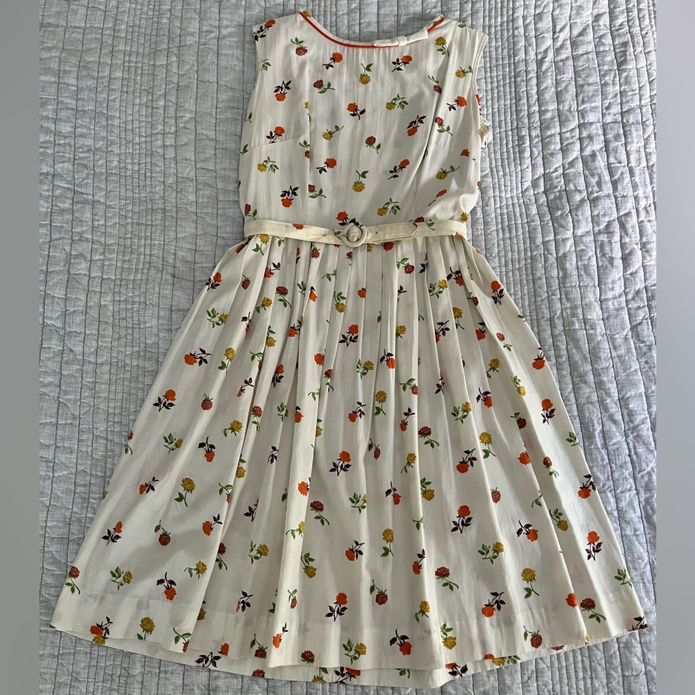 1950s Vintage Mode O’ Day Falling Roses Dress Size Medium